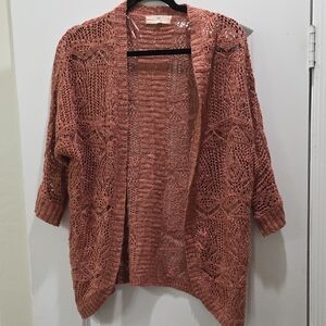 Pink Republic Women's Open Knit Cardigan - Rose